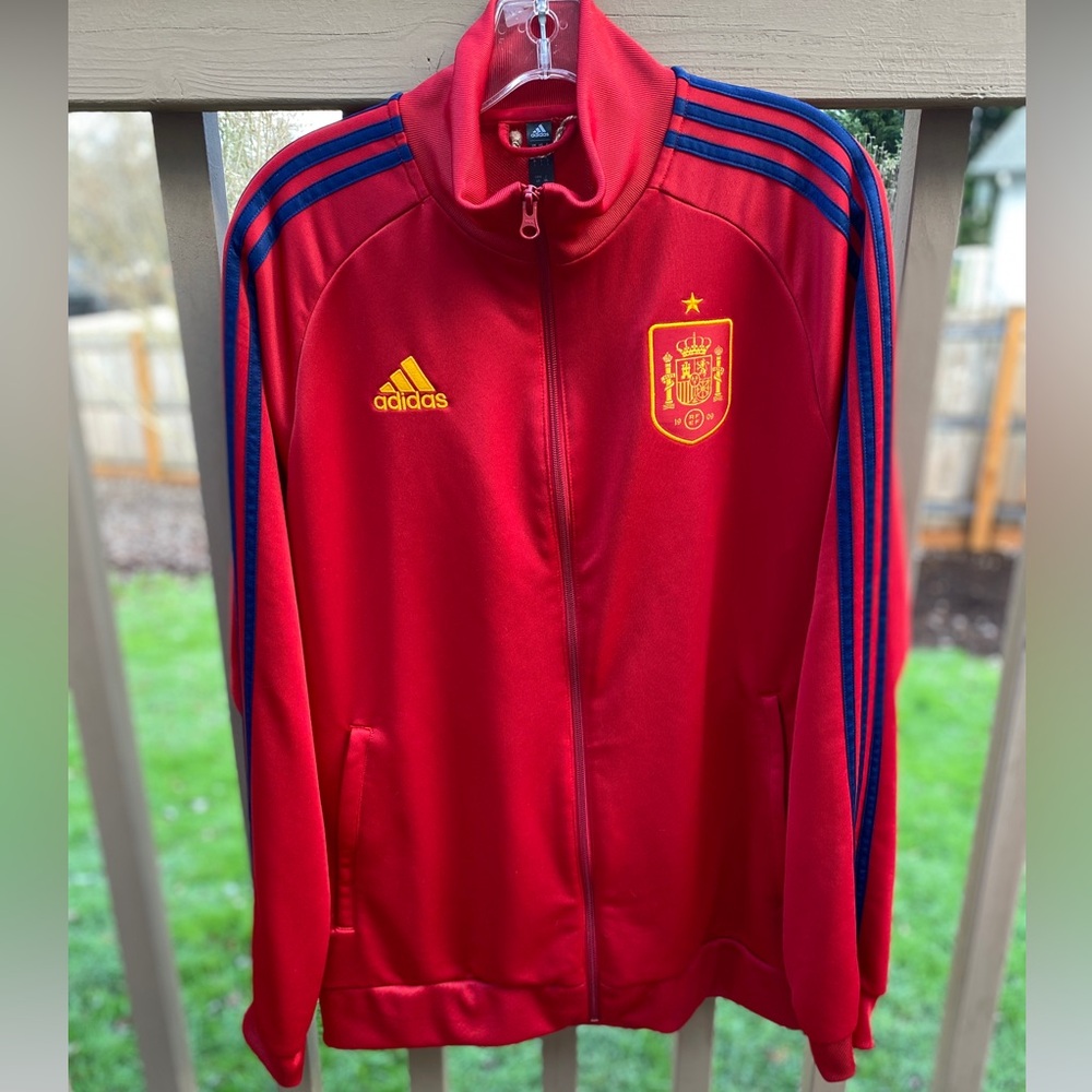 Adidas Spain National Anthem Soccer Football Men’s Jacket - LG